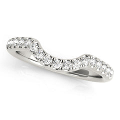 Curved Bands Half Eternity Ring in Gold & Platinum