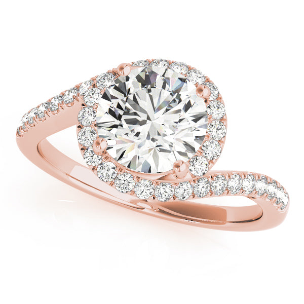 Bespoke Bypass Round Diamond Engagement Ring — 9K/18K Gold & Platinum