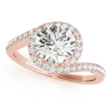 Bespoke Bypass Round Diamond Engagement Ring — 9K/18K Gold & Platinum