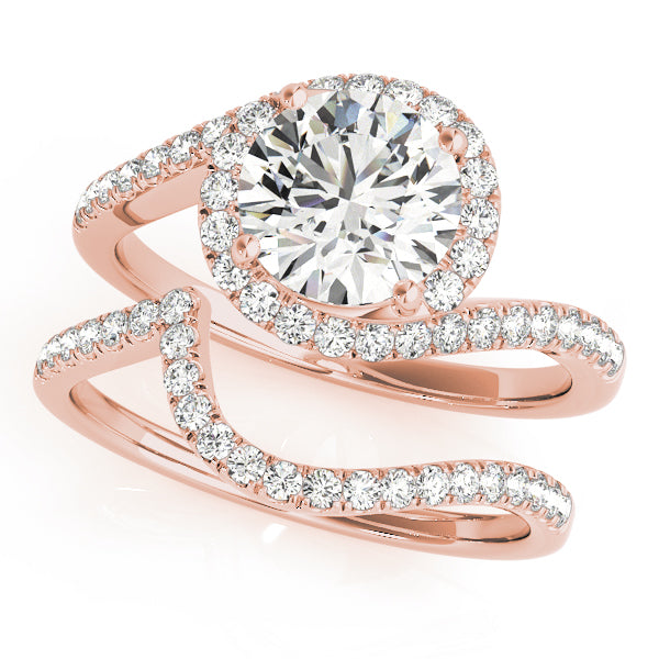 Bespoke Bypass Round Diamond Engagement Ring — 9K/18K Gold & Platinum