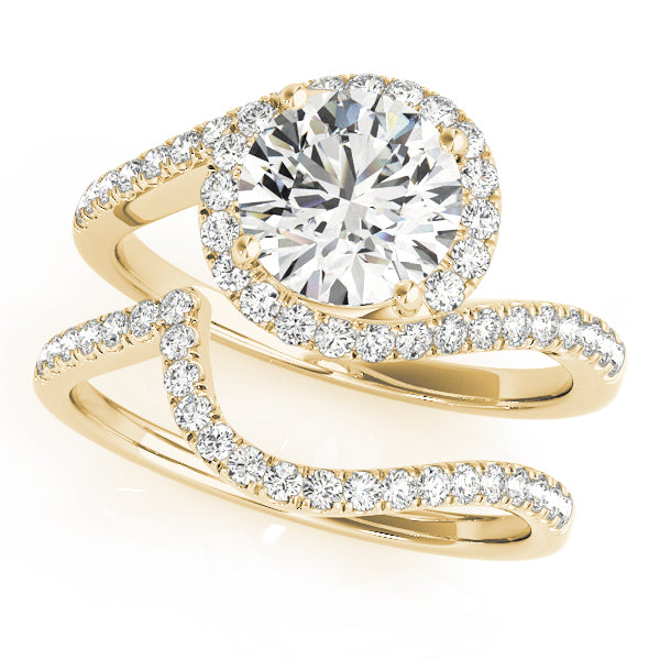 Bespoke Bypass Round Diamond Engagement Ring — 9K/18K Gold & Platinum