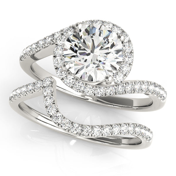 Bespoke Bypass Round Diamond Engagement Ring — 9K/18K Gold & Platinum