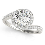 Bespoke Bypass Round Diamond Engagement Ring — 9K/18K Gold & Platinum