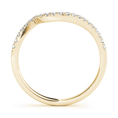 Split Prong Curved Half Eternity Ring in Gold & Platinum