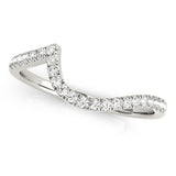 Split Prong Curved Half Eternity Ring in Gold & Platinum