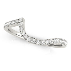 Split Prong Curved Half Eternity Ring in Gold & Platinum