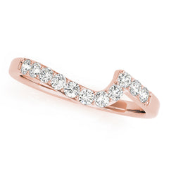 Curved Bands Half Eternity Ring in Gold & Platinum