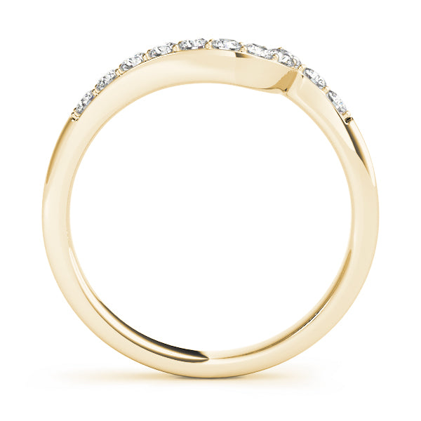 Curved Bands Half Eternity Ring in Gold & Platinum