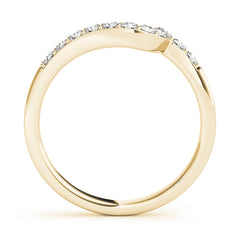 Curved Bands Half Eternity Ring in Gold & Platinum