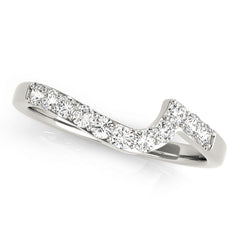 Curved Bands Half Eternity Ring in Gold & Platinum