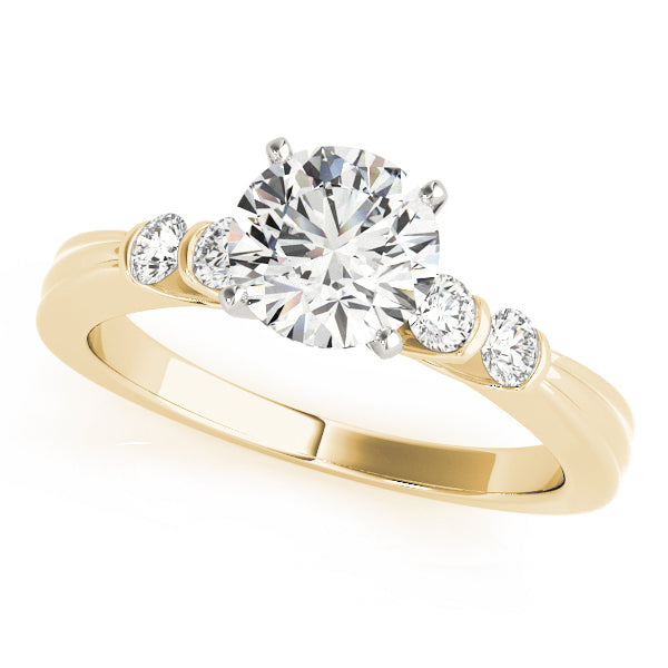 Sophisticated Prong-Set Round Diamond Engagement Ring — 9K/18K Gold & Platinum