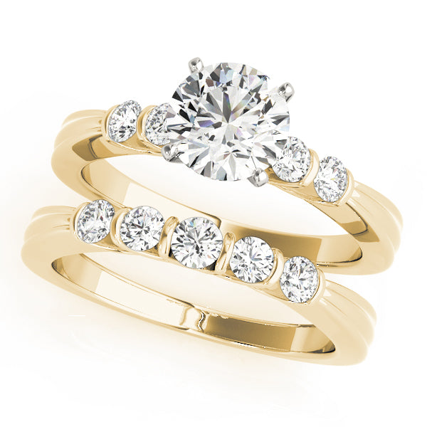 Sophisticated Prong-Set Round Diamond Engagement Ring — 9K/18K Gold & Platinum