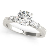 Sophisticated Prong-Set Round Diamond Engagement Ring — 9K/18K Gold & Platinum