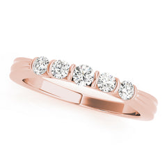 Bar Set Half Eternity Ring in Gold & Platinum