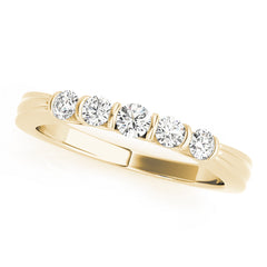 Bar Set Half Eternity Ring in Gold & Platinum