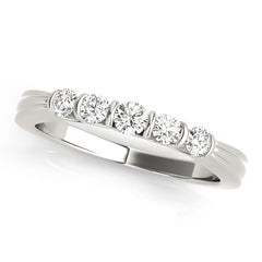 Bar Set Half Eternity Ring in Gold & Platinum