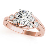 Eternal Cluster Sides Round Diamond Engagement Ring — 9K/18K Gold & Platinum