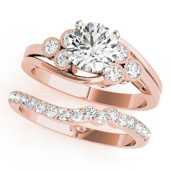 Eternal Cluster Sides Round Diamond Engagement Ring — 9K/18K Gold & Platinum