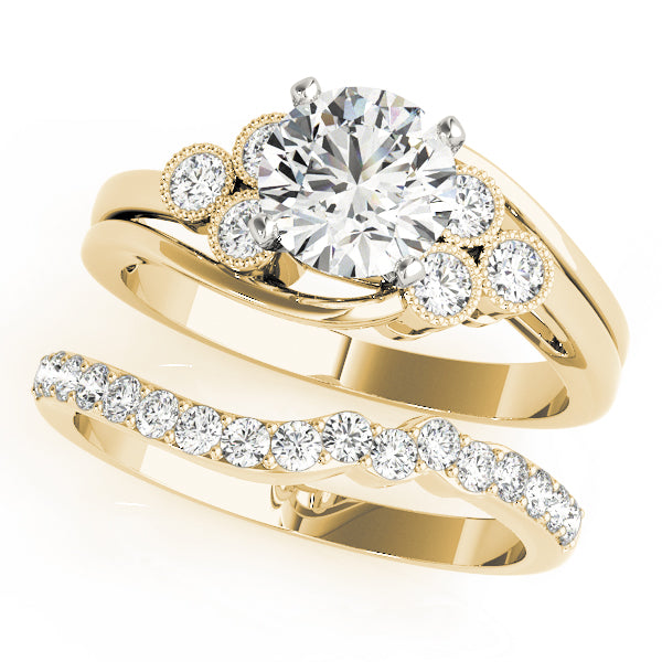 Eternal Cluster Sides Round Diamond Engagement Ring — 9K/18K Gold & Platinum