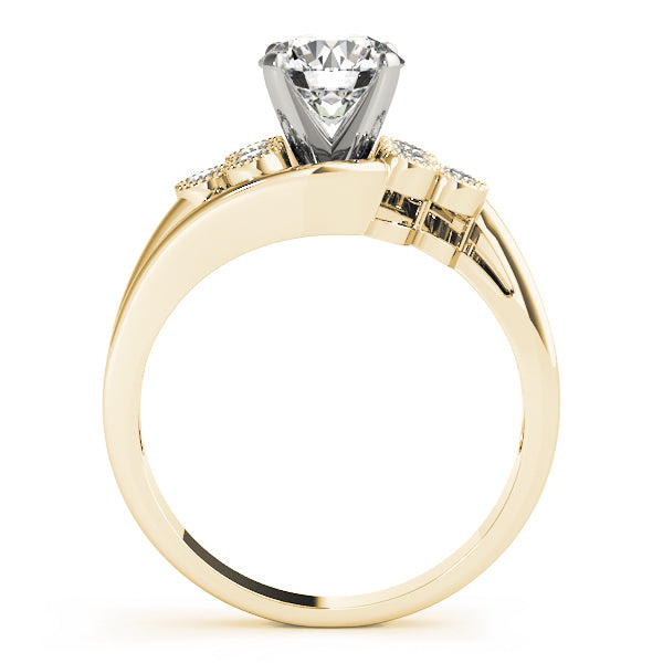 Eternal Cluster Sides Round Diamond Engagement Ring — 9K/18K Gold & Platinum