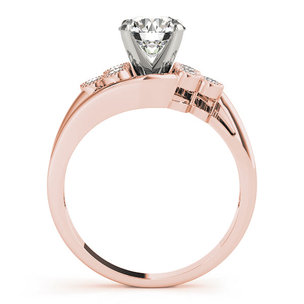 Eternal Cluster Sides Round Diamond Engagement Ring — 9K/18K Gold & Platinum
