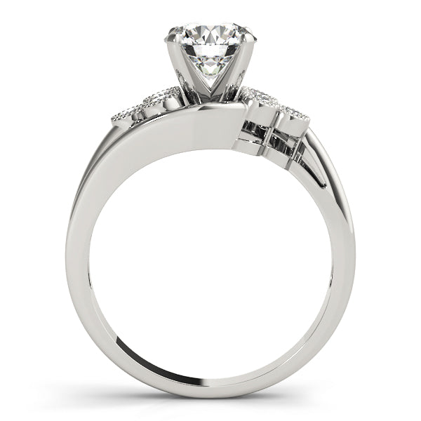 Eternal Cluster Sides Round Diamond Engagement Ring — 9K/18K Gold & Platinum