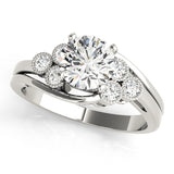 Eternal Cluster Sides Round Diamond Engagement Ring — 9K/18K Gold & Platinum