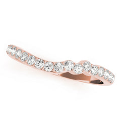 Prong Set Curved Half Eternity Ring in Gold & Platinum