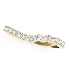 Prong Set Curved Half Eternity Ring in Gold & Platinum
