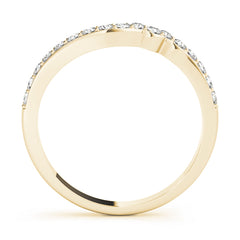 Prong Set Curved Half Eternity Ring in Gold & Platinum