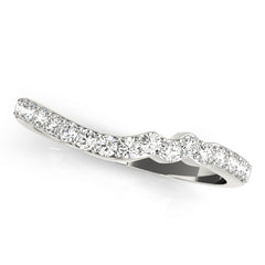 Prong Set Curved Half Eternity Ring in Gold & Platinum