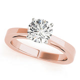 Radiant Solitaires Round Diamond Engagement Ring — 9K/18K Gold & Platinum