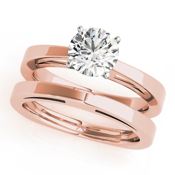 Radiant Solitaires Round Diamond Engagement Ring — 9K/18K Gold & Platinum