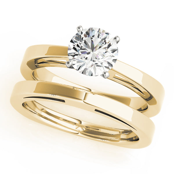 Radiant Solitaires Round Diamond Engagement Ring — 9K/18K Gold & Platinum