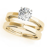 Radiant Solitaires Round Diamond Engagement Ring — 9K/18K Gold & Platinum