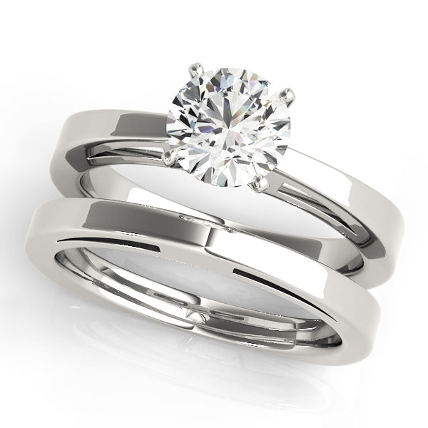 Radiant Solitaires Round Diamond Engagement Ring — 9K/18K Gold & Platinum