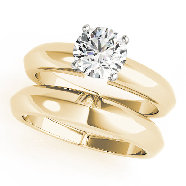 Brilliant Solitaires Round Diamond Engagement Ring — 9K/18K Gold & Platinum