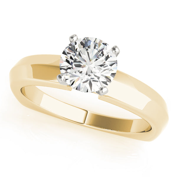 Majestic Solitaires Round Diamond Engagement Ring — 9K/18K Gold & Platinum