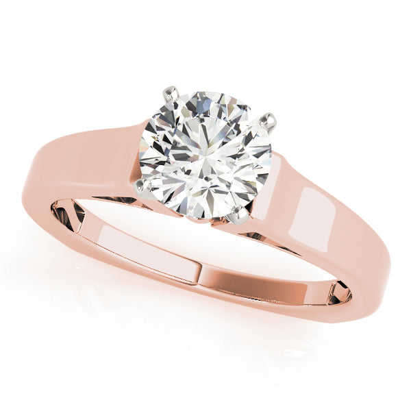 Sculpted Solitaires Round Diamond Engagement Ring — 9K/18K Gold & Platinum