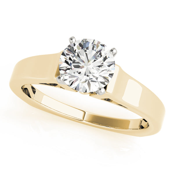 Sculpted Solitaires Round Diamond Engagement Ring — 9K/18K Gold & Platinum
