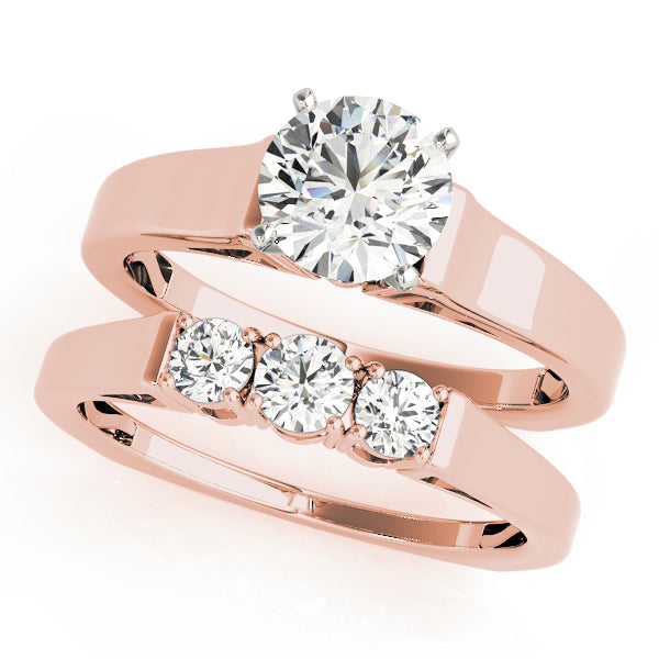 Sculpted Solitaires Round Diamond Engagement Ring — 9K/18K Gold & Platinum