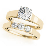 Sculpted Solitaires Round Diamond Engagement Ring — 9K/18K Gold & Platinum
