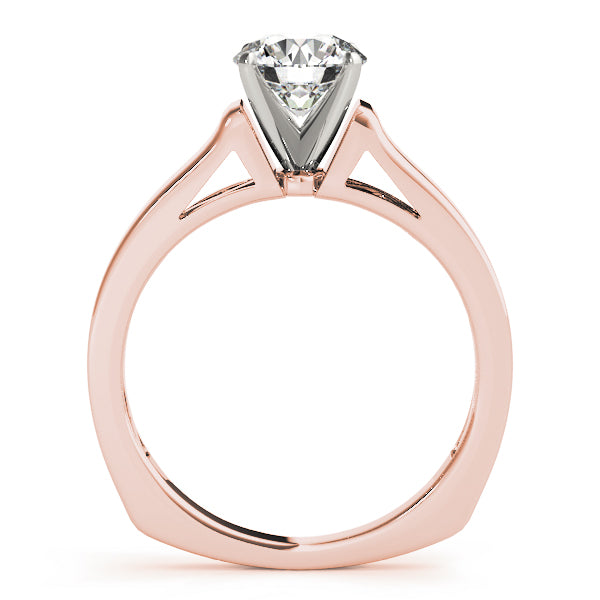 Sculpted Solitaires Round Diamond Engagement Ring — 9K/18K Gold & Platinum