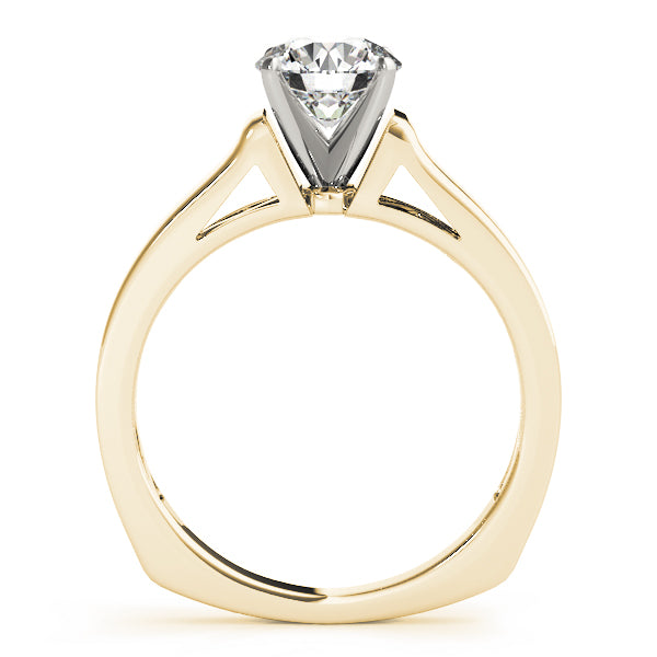 Sculpted Solitaires Round Diamond Engagement Ring — 9K/18K Gold & Platinum