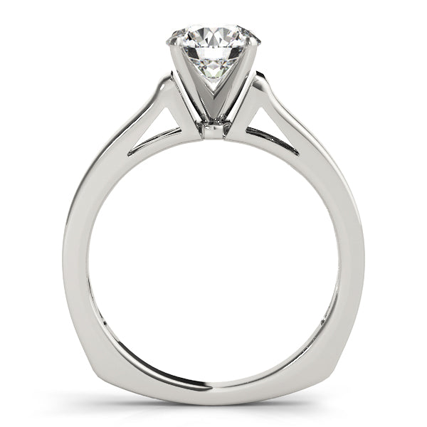 Sculpted Solitaires Round Diamond Engagement Ring — 9K/18K Gold & Platinum