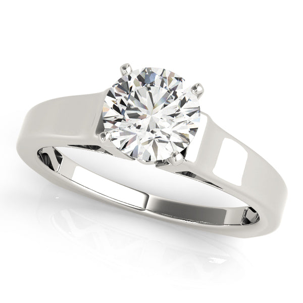 Sculpted Solitaires Round Diamond Engagement Ring — 9K/18K Gold & Platinum