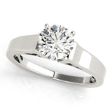 Sculpted Solitaires Round Diamond Engagement Ring — 9K/18K Gold & Platinum