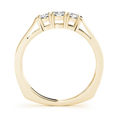 Prong Set Half Eternity Ring in Gold & Platinum