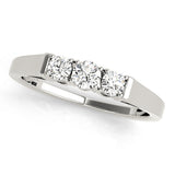 Prong Set Half Eternity Ring in Gold & Platinum