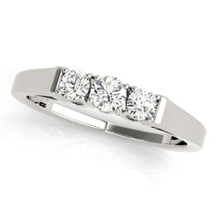 Prong Set Half Eternity Ring in Gold & Platinum